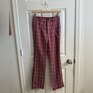 ROMWE Red Plaid Pants